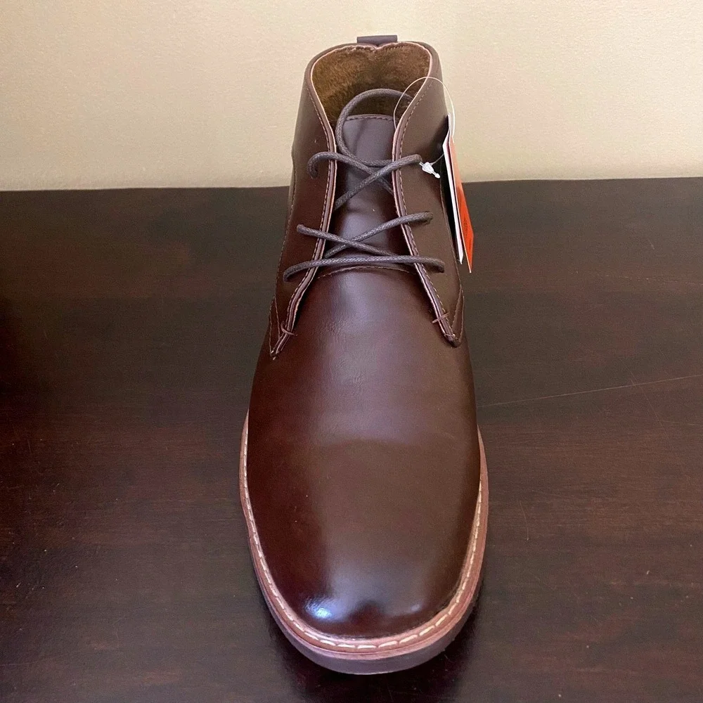 Deer‎ Stags Mens Gorp Chukka Boots Dark Brown Plain Toe Lace Up Ankle Boots NEW